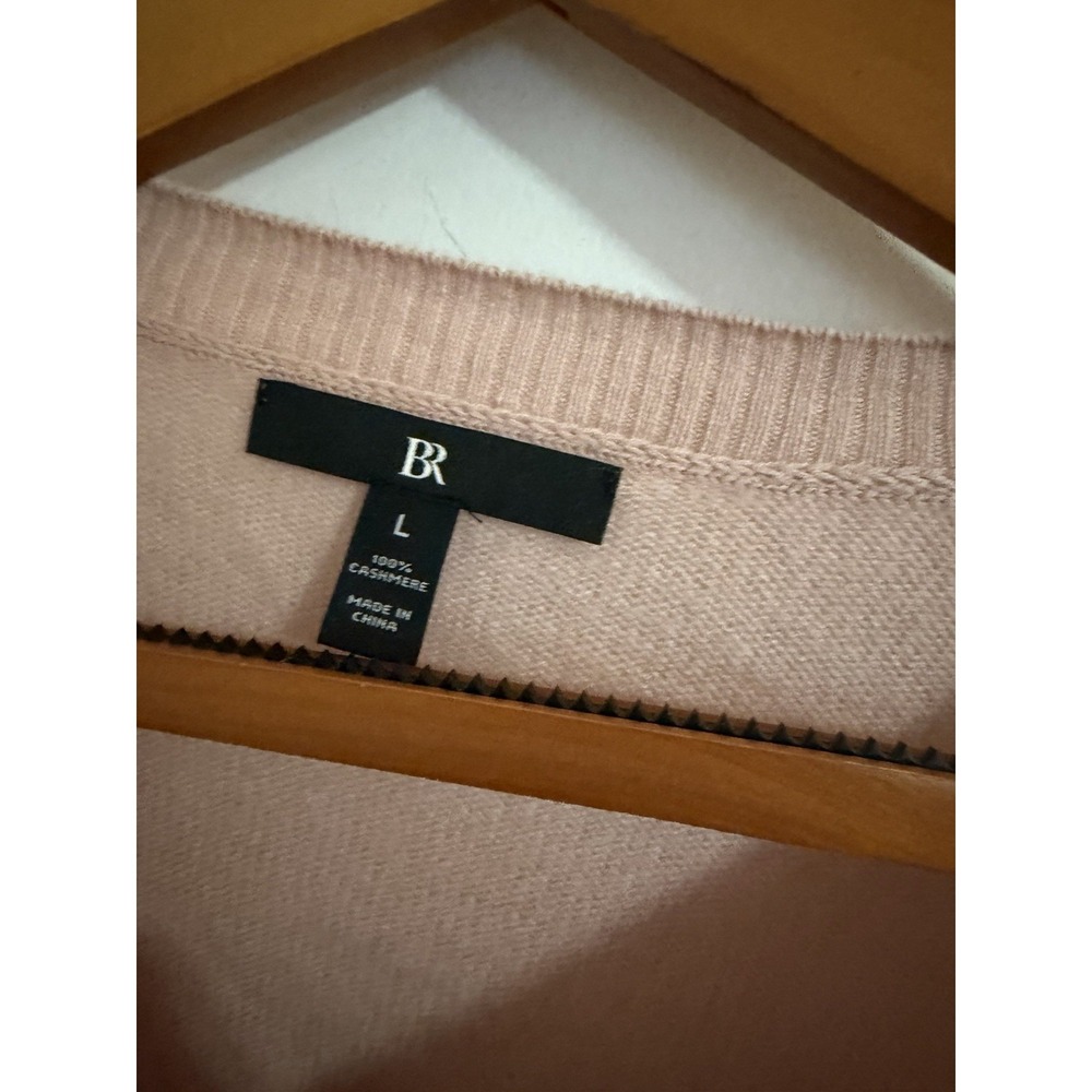 Banana Republic Womens Pink 100% Cashmere Oversized Pocket Crewneck Sweater L - Picture 4 of 6